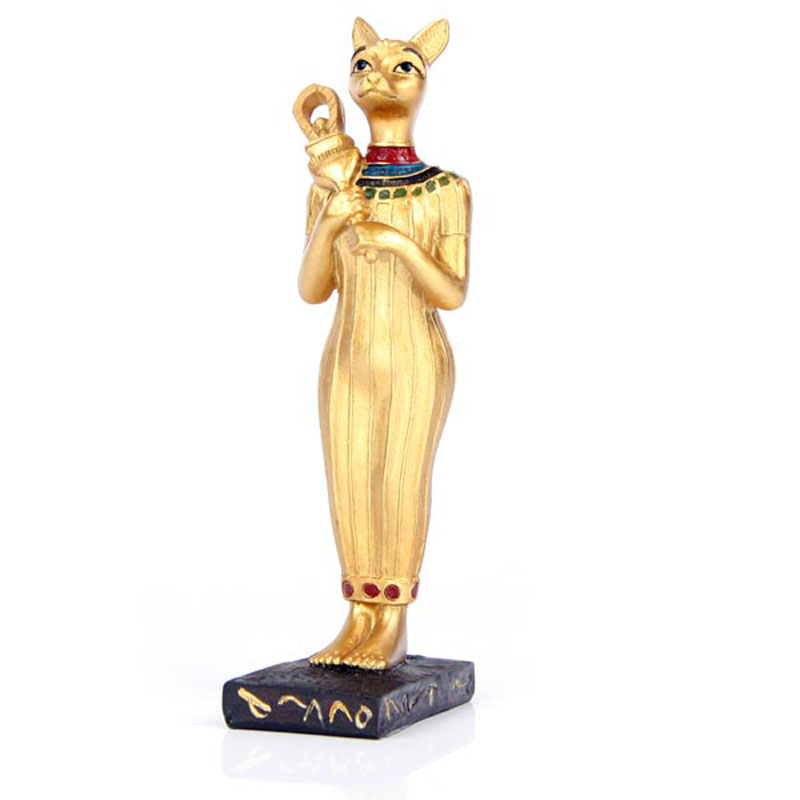 Gold Statuette of Bast - Click Image to Close