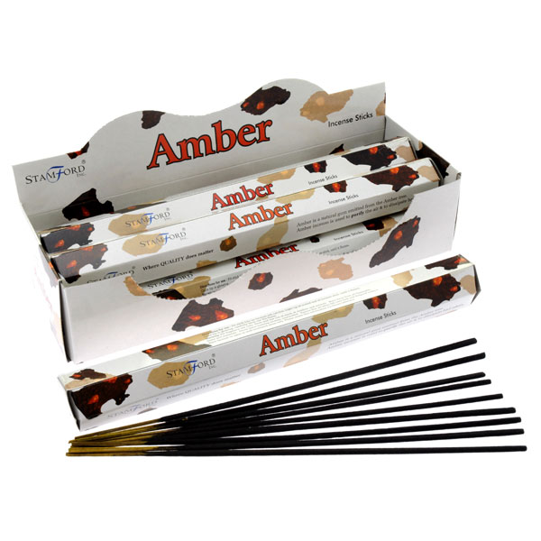 Box of 20 Amber Incense Sticks - Click Image to Close