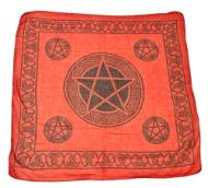 Red Pentacle Altar Cloth 36"x36" - Click Image to Close